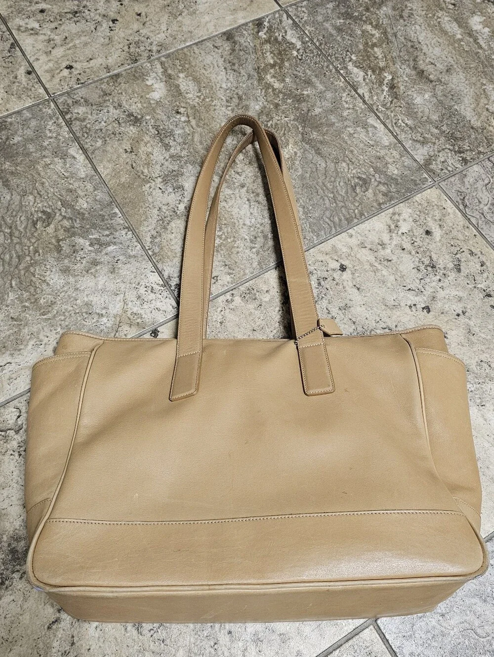 COACH Vintage Leather Large Diaper Tote Bag with changing pad